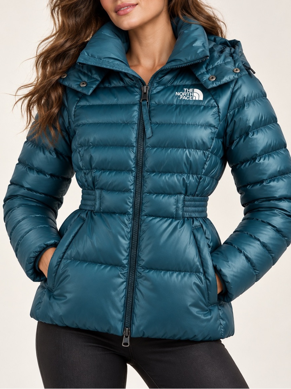 The North Face Ruby Jacket Midnight Petrol Teal 600 Fill Down Puffer